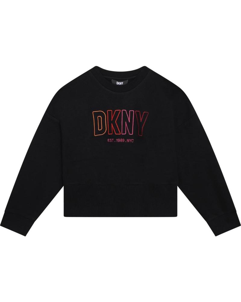 Inicio-DKNY-SUDADERA DKNY NEGRA CON LOGO NEÓN PARA NIÑO-NEGRO