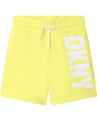 BERMUDA DKNY AMARILLA CON LOGO LATERAL PARA NIÑO AMARILLO