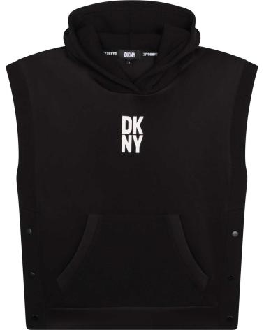 Home-DKNY-DKNY BOY'S SLEEVELESS HOODIE IN BLACK WITH WHITE LOGO-NEGRO