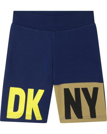 DKNY BOY'S BERMUDA SHORTS IN NAVY BLUE WITH TWO-TONE LOGO MARINO