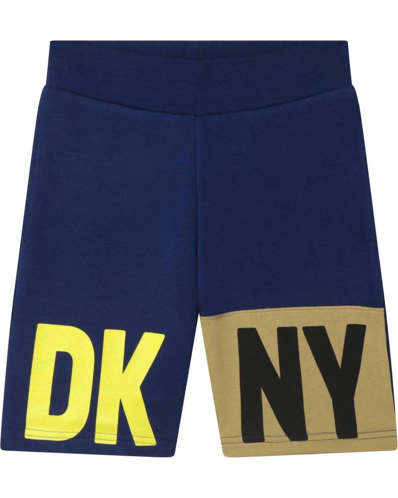 DKNY BOY'S BERMUDA SHORTS IN NAVY BLUE WITH TWO-TONE LOGO MARINO