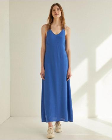 YERSE VESTIDO FLUIDO YERSE EN AZUL NEGRO