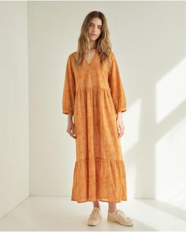 YERSE 38885166 ORANGE PRINTED DRESS NARANJA