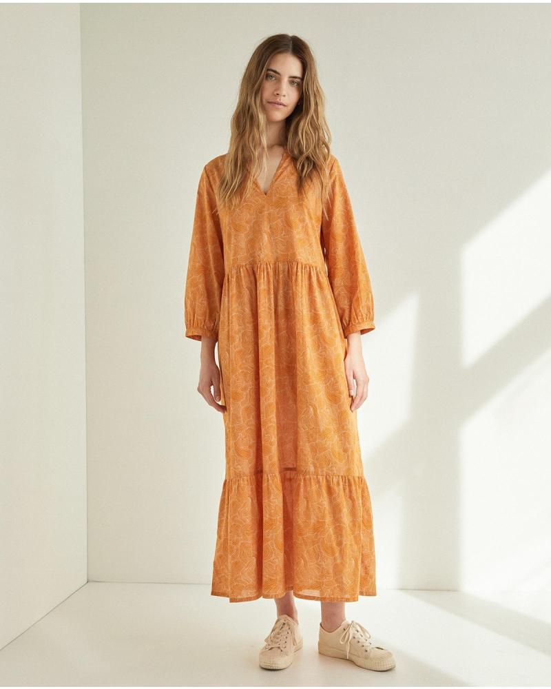 YERSE 38885166 ORANGE PRINTED DRESS NARANJA