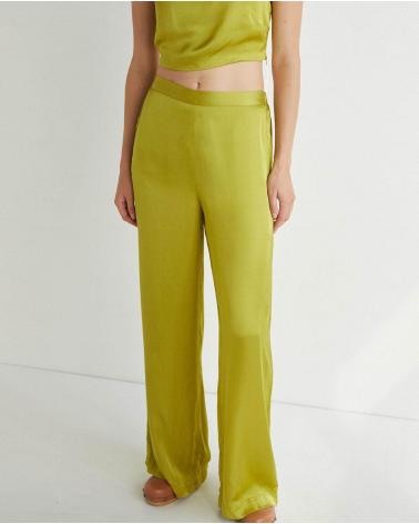 YERSE YELLOW FLUID SATIN TROUSERS - MODEL 38862037 AMARILLO