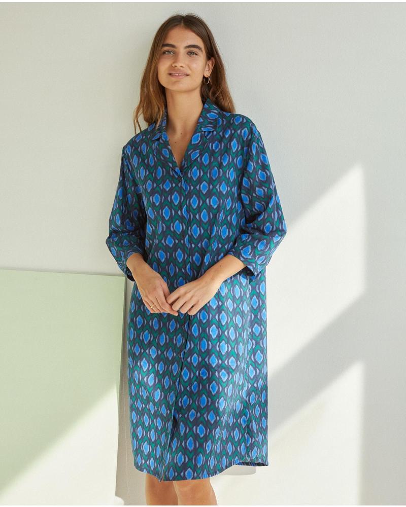 BLAUES BEDRUCKTES KLEID YERSE - MODELL 38857155 AZUL