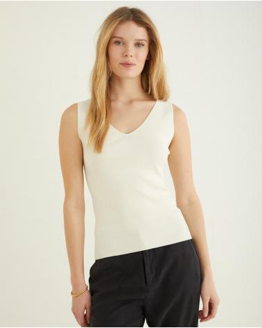 TOP CÔTELÉ YERSE 38521002 BEIGE BEIGE