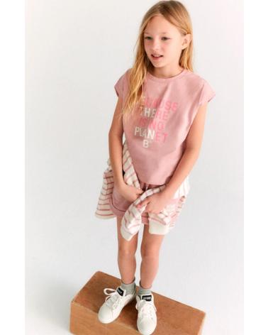 ECOALF - SHORTALF SP - CAMISETA DE MANGA CORTA - NINA SILVER PINK