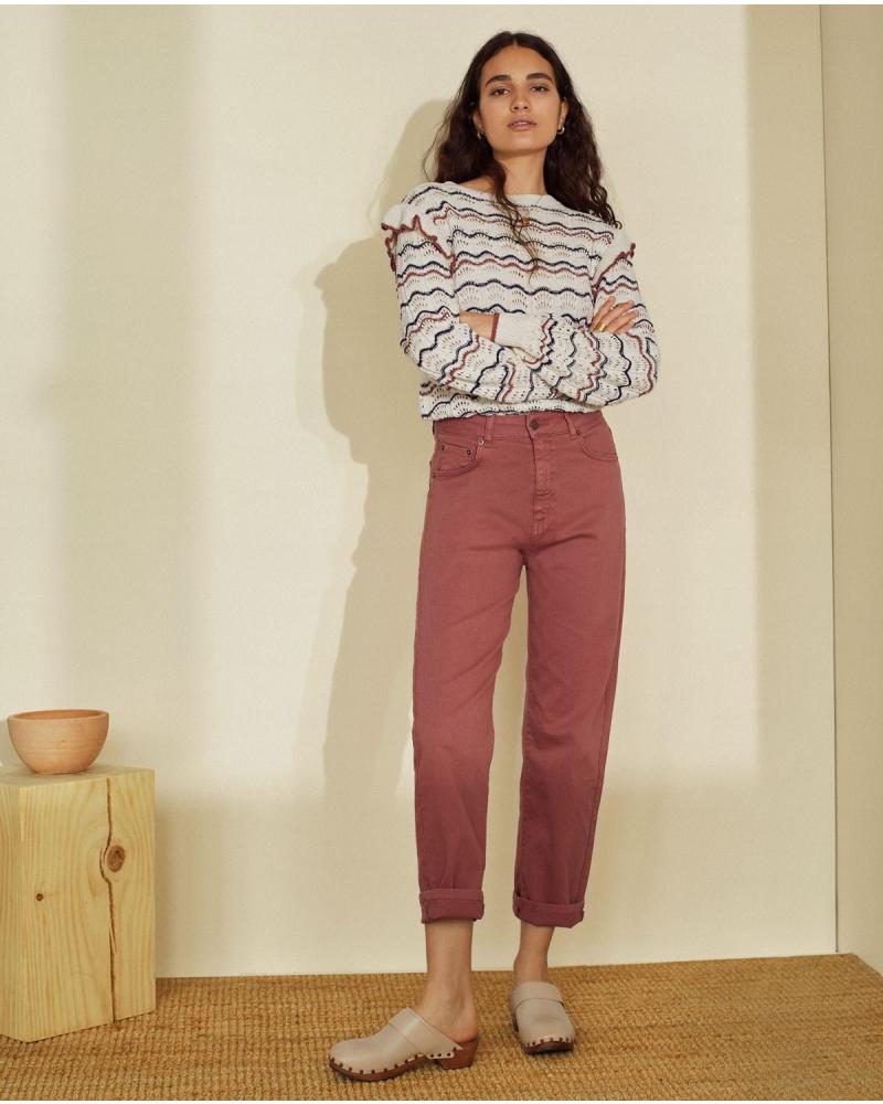 YERSE - 36831063 - PANTALON DENIM STRAIGHT - MUJER MARRóN