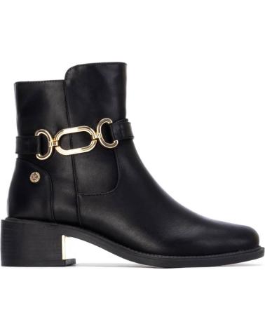 STIVALETTI NERI XTI 144398 S CON CATENA DECORATIVA DORATA NEGRO