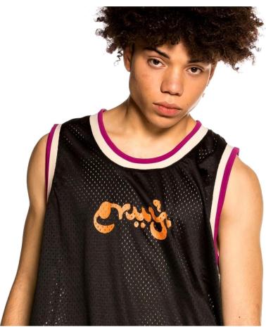 GRIMEY HERREN BASKETBALL-TRIKOT SCHWARZ MIT DREIFARBIGEN BÜNDCHEN AZUL