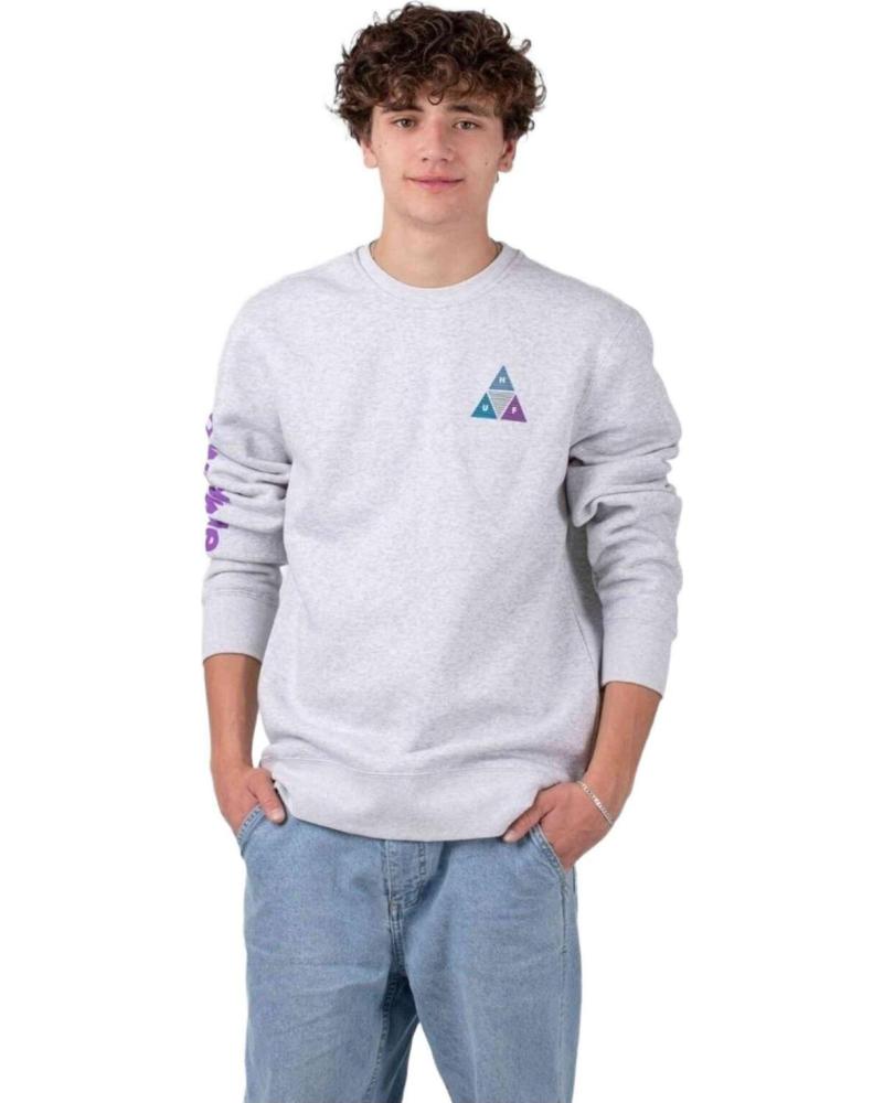 HUF SUDADERAS EN COLOR PARA HOMBRE GRIS