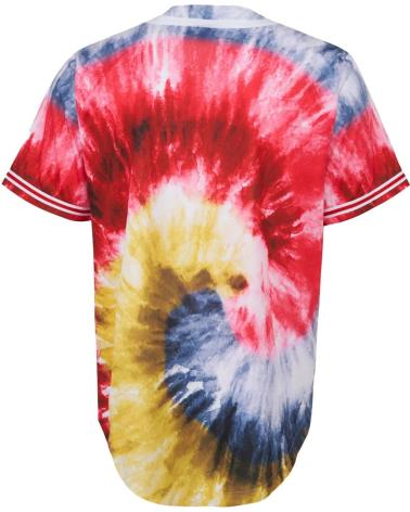 KARL KANI TIE-DYE MULTICOLOR BASEBALL T-SHIRT MEN'S MULTICOLOR