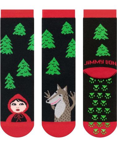 CHAUSSETTES JIMMY LION LE PETIT CHAPERON ROUGE ET LOUP NOIRES NEGRO