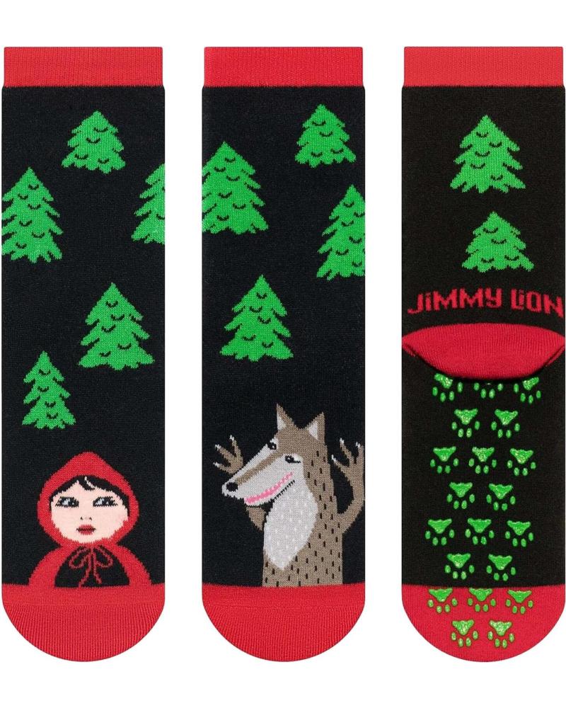 JIMMY LION ROTKÄPPCHEN UND WOLF SOCKEN SCHWARZ NEGRO
