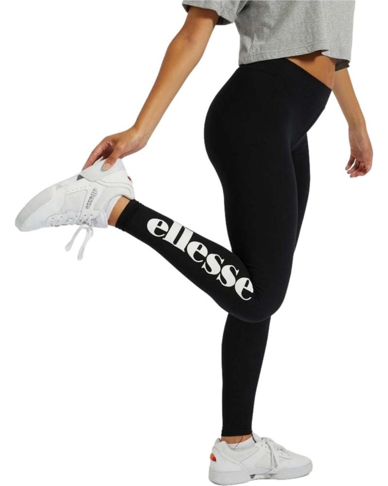 ELLESSE BLACK SPORTS LEGGINGS WITH SIDE LOGO NEGRO