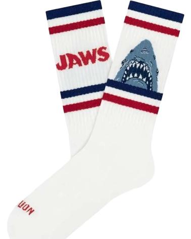 JIMMY LION CHAUSSETTES IMPRIMÉES JAWS POUR HOMME BLANCHES BLANCO