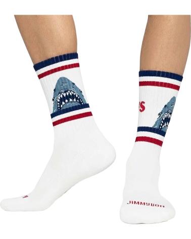 JIMMY LION CHAUSSETTES IMPRIMÉES JAWS POUR HOMME BLANCHES BLANCO