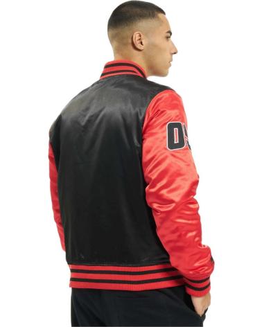 BLOUSON BOMBER VARSITY FUBU POUR HOMME - NOIR ET ROUGE NEGRO