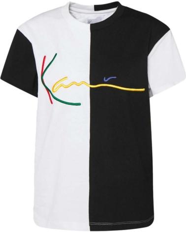 T-SHIRT KARL KANI BICOLORE NOIR BLANC AVEC LOGO NEGRO