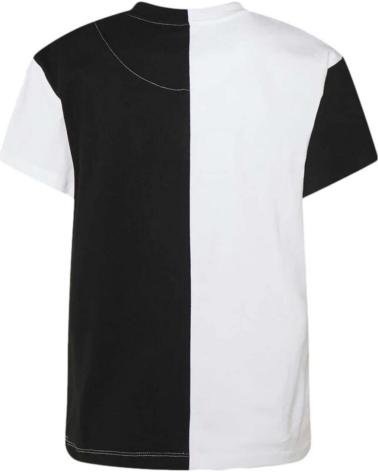 KARL KANI TWO-TONE BLACK WHITE T-SHIRT WITH LOGO NEGRO