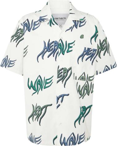 CAMISA CARHARTT WIP COM ESTAMPA GRÁFICA ABSTRATA BRANCA BLANCO