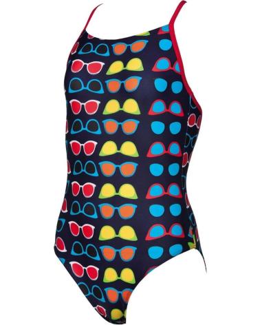 MAILLOT DE BAIN ARENA FILLE IMPRIMÉ LUNETTES DE SOLEIL MULTICOLORE MULTICOLOR