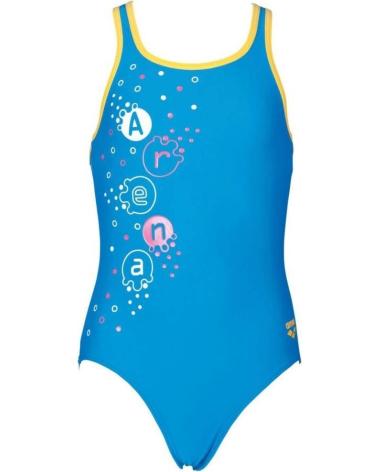 MAILLOT DE BAIN ARENA FILLE BLEU ÉLECTRIQUE AVEC DESIGN GRAPHIQUE AZUL