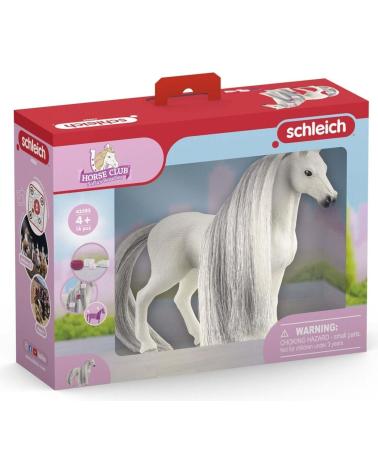 SCHLEICH FIGUR TRAKEHNER HENGST MIT FLECHTBARER MÄHNE MULTICOLOR