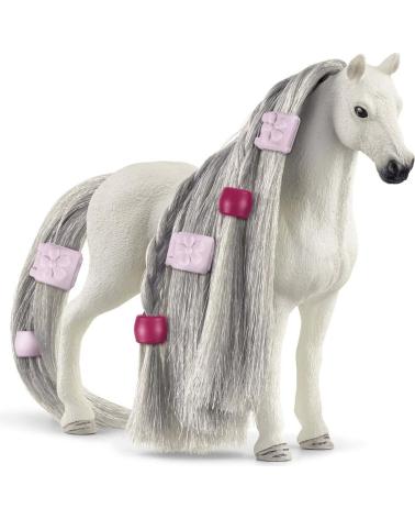 SCHLEICH FIGUR TRAKEHNER HENGST MIT FLECHTBARER MÄHNE MULTICOLOR