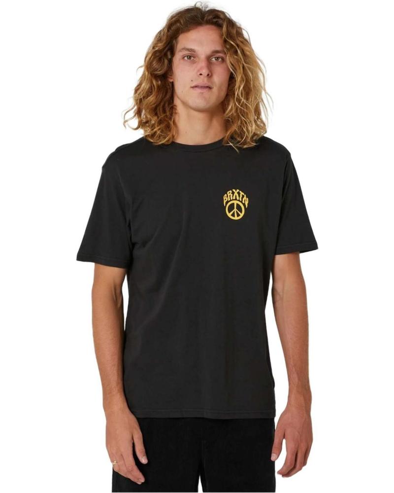 SCHWARZES BRIXTON T-SHIRT MIT MINIMALISTISCHEM LOGO NEGRO