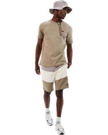 ELLESSE T-SHIRT EN COTON COL HENLEY KAKI POUR HOMME VERDE