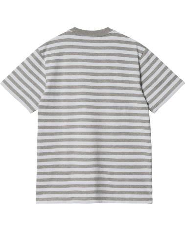 CARHARTT WIP STRIPED T-SHIRT FOR MEN - GREY GRIS