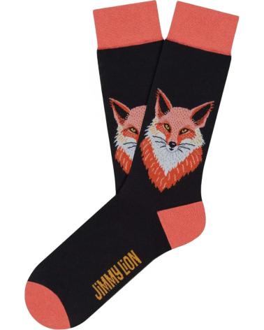 JIMMY LION BLACK SOCKS WITH FOX PRINT NEGRO