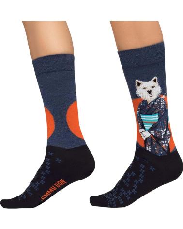 JIMMY LION BLUE SOCKS WITH KIMONO CAT DESIGN AZUL