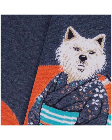 JIMMY LION BLUE SOCKS WITH KIMONO CAT DESIGN AZUL