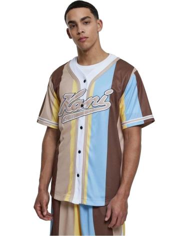 KARL KANI PATCHWORK STRIPED BASEBALL T-SHIRT MULTICOLOR MULTICOLOR