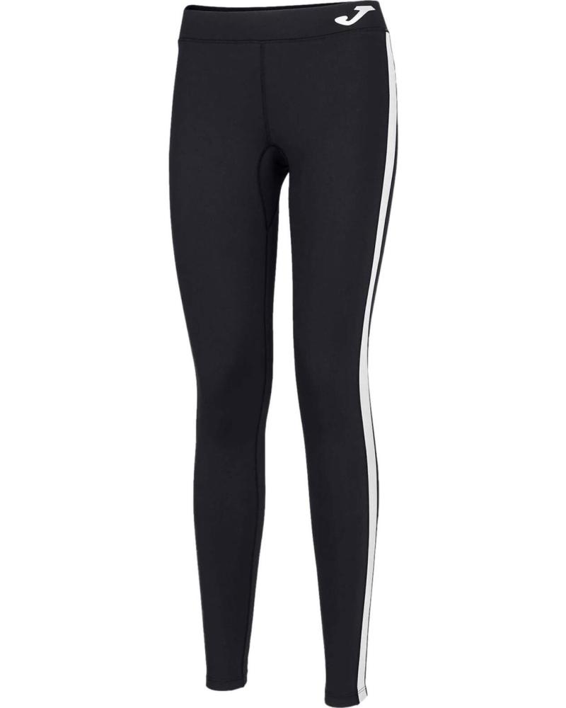 LEGGINGS SPORTIVI JOMA NERI CON BANDE LATERALI BIANCHE NEGRO