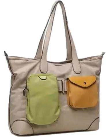 ABBACINO BROWN TOTE BAG WITH DETACHABLE EXTERNAL POCKETS MARRóN