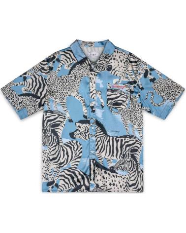 CAMISA GRIMEY DE MANGA CORTA ESTAMPADO ABSTRACTO AZUL AZUL