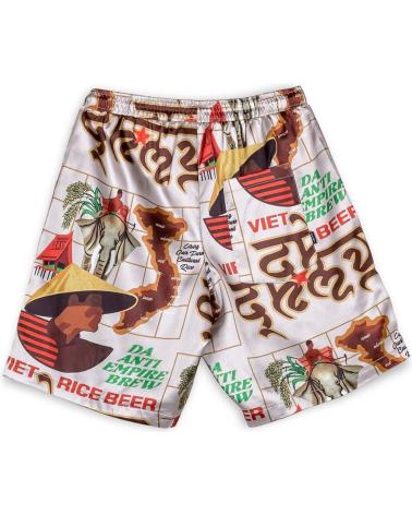 PANTALONCINI STAMPATI GRIMEY DA UOMO, DESIGN CASUAL BIANCO BLANCO