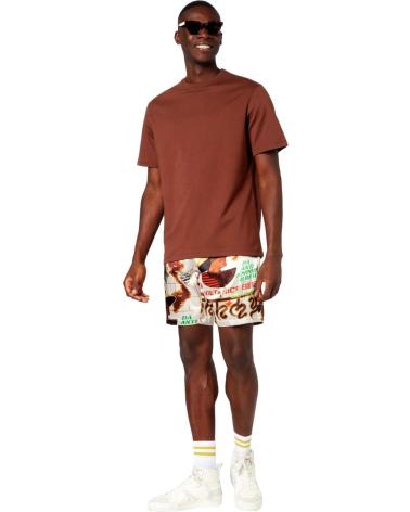 PANTALONCINI STAMPATI GRIMEY DA UOMO, DESIGN CASUAL BIANCO BLANCO