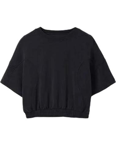 DESIGUAL BASIC BLACK CROPPED T-SHIRT FOR WOMEN NEGRO