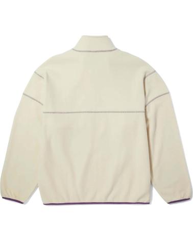 HUF HALF-ZIP FLEECE WITH CONTRAST DETAILS IN BEIGE BEIGE