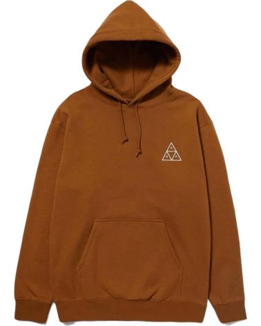 HUF ESSENTIALS TRIPLE TRIANGLE HOODIE FOR MEN - BROWN MARRóN