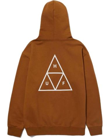 HUF ESSENTIALS TRIPLE TRIANGLE HOODIE FOR MEN - BROWN MARRóN