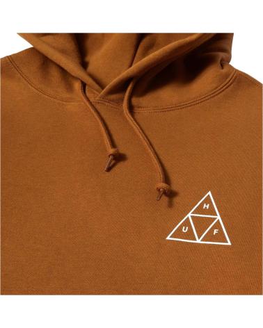 HUF ESSENTIALS TRIPLE TRIANGLE HOODIE FOR MEN - BROWN MARRóN