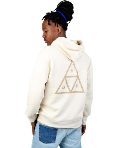 HUF ESSENTIALS TRIPLE TRIANGLE HOODIE FOR MEN - LIGHT BEIGE BEIGE
