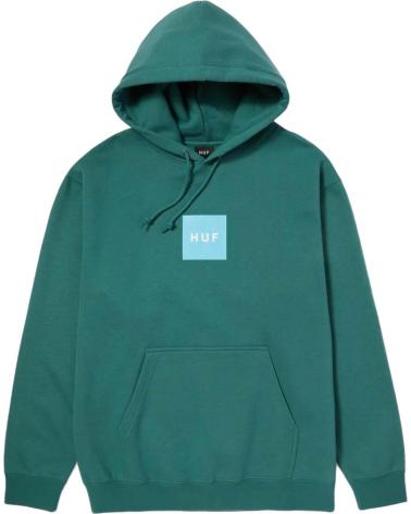 HUF BOX LOGO HOODIE FOR MEN - EMERALD GREEN VERDE