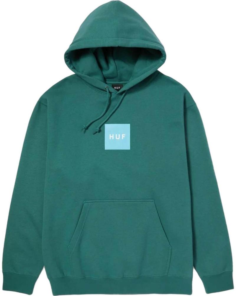 HUF BOX LOGO HOODIE FOR MEN - EMERALD GREEN VERDE